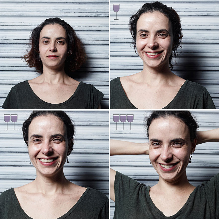 Picture 16 of [Photo] The change of facial expression nuances after drinking 1, 2 and 3 glasses of wine